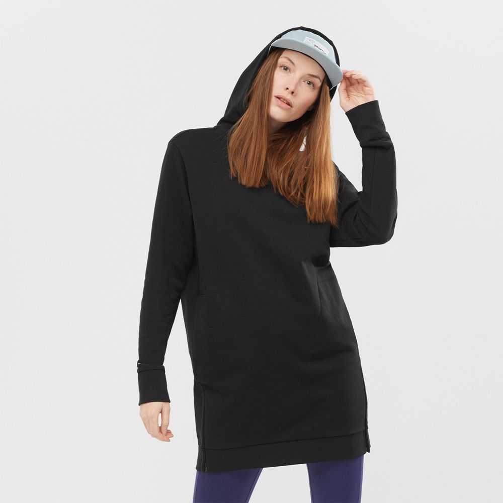 SALOMON OUTLIFE DRESS W Philippines - Women's Hoodie - Black | 902731-WMT